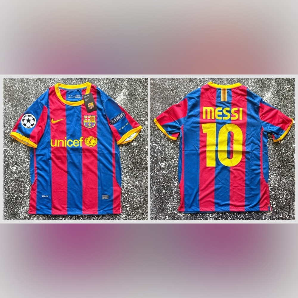 Messi 10 FC Barcelona 2011 Final London Champions League Football Soccer Jersey